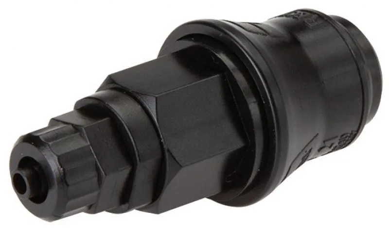 Original Parker® Kupplungsdose aus schwarzem POM mit Überwurfmutter NW 5