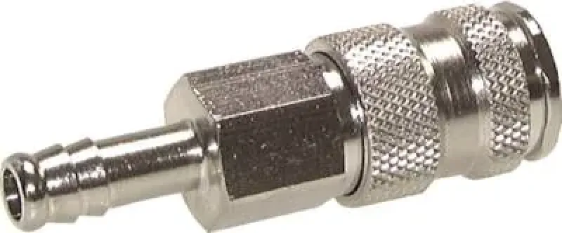 Kupplungsdosen NW 7,2 mit Kugelverriegelung aus Stahl gehärtet und Messing vernickelt mit Schlauchtülle