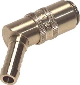 Kupplungsdosen Edelstahl 1.4305, 45° Winkel, Schlauchtülle MIT ENTRIEGELUNG, DN 6 (9 mm Zapfen), Temperierkupplung, GSP, kompatibel zu Hasco,alle Größen,Parker, Hydraulik, Mineralöl, Luft, Wasser, Schmieröl, Schlauch, Druckschlauch, Pneumatik
