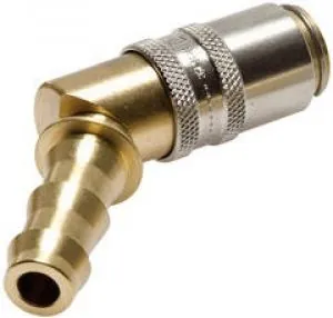 Kupplungsdosen Messing, 45° Winkel, Schlauchtülle OHNE ENTRIEGELUNG, DN 6 (9 mm Zapfen), Temperierkupplung, GSP, kompatibel zu Hasco,alle Größen,Parker, Hydraulik, Mineralöl, Luft, Wasser, Schmieröl, Schlauch, Druckschlauch, Pneumatik