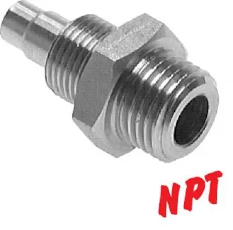 Gerader CK-Einschraubstutzen aus Edelstahl mit NPT-Außengewinde (Grundkörper ohne Überwurfmutter und Schneidring)