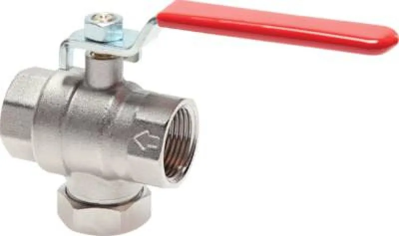 Kugelhahn 2-teilig Messing vernickelt mit integriertem Schmutzfänger bis 30 bar