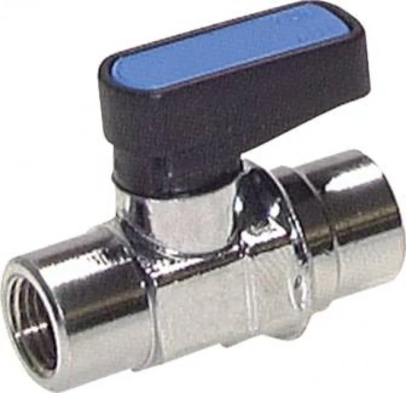 Messing verchromter Mini-Kugelhahn Knebelgriff kompakt alle Größen