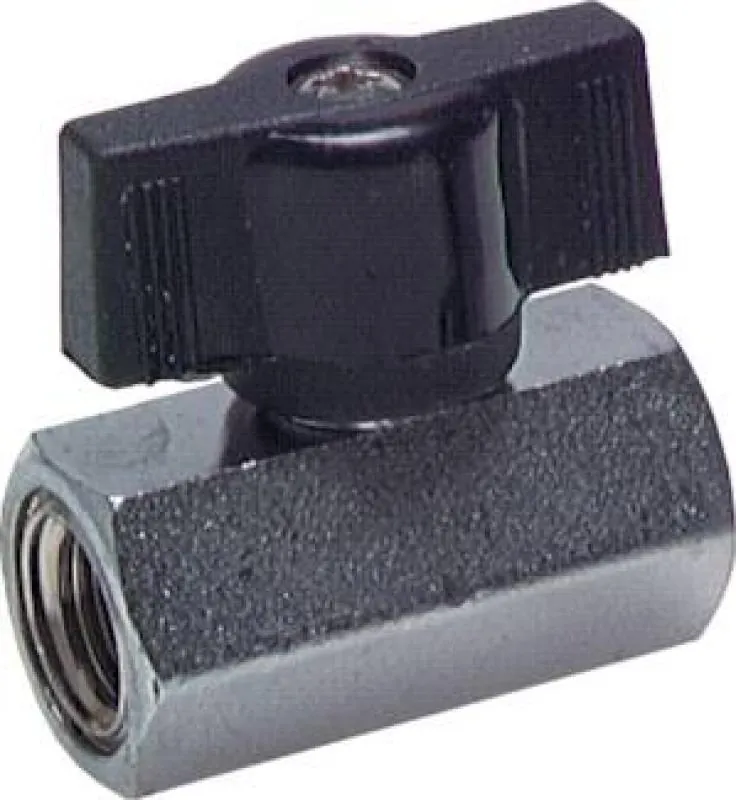 Mini-Kugelhahn mit Knebelgriff Messing verchromt PN 10 alle Größen