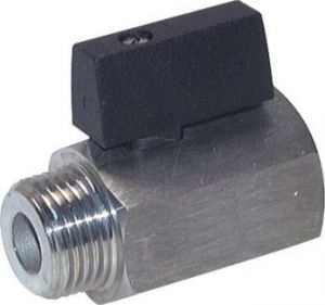 Mini-Kugelhähne mit Knebelgriff, Edelstahl, PN 25, alle Größen