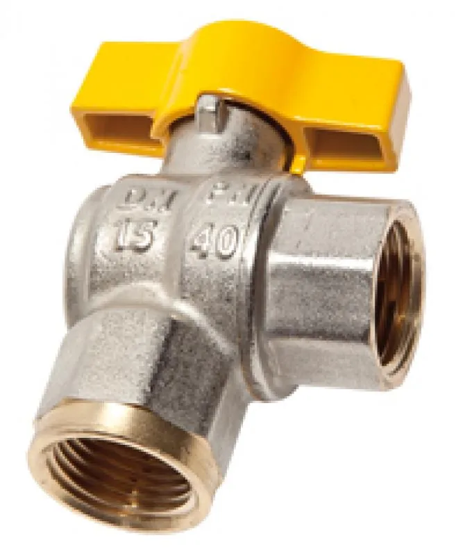 Winkel-Kugelhahn Messing vernickelt DVGW geprüft PN 40 alle Größen