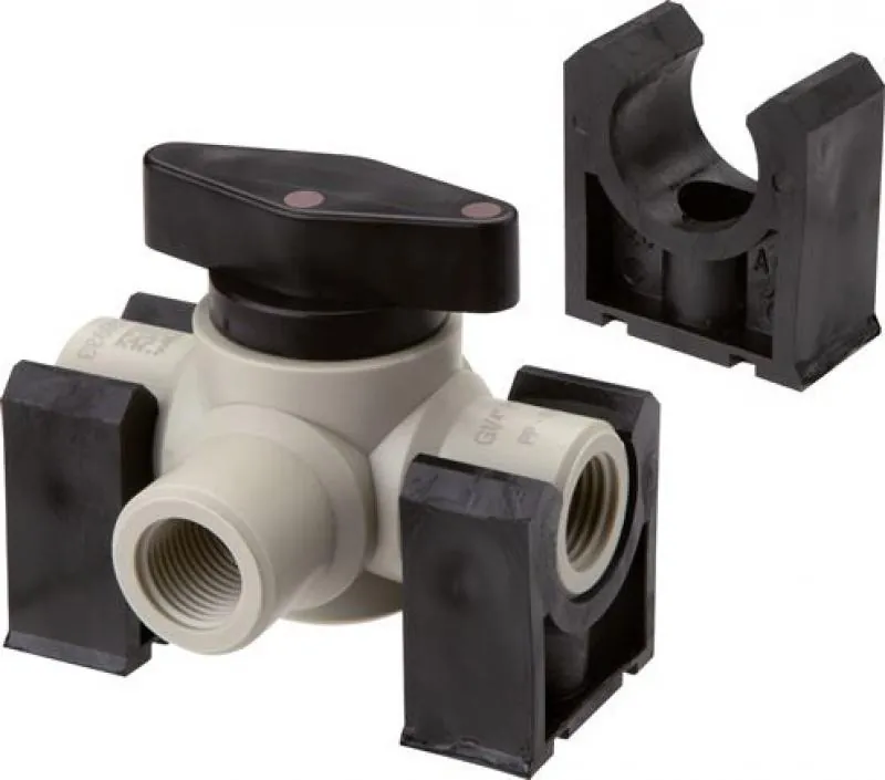 Halteklemme für Kunststoffkugelhähne zur sicheren Befestigung