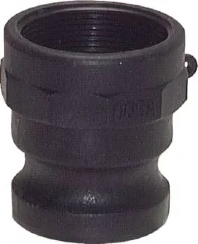 Kamlok-Stecker Typ A aus Polypropylen (schwarz) mit Innengewinde