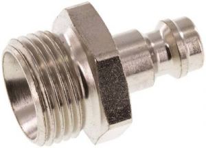 Kupplungsstecker mit Außengewinde, NW 5,  Stahl gehärtet & vernickelt, alle Größen von www.pneumatikshop-online.de
