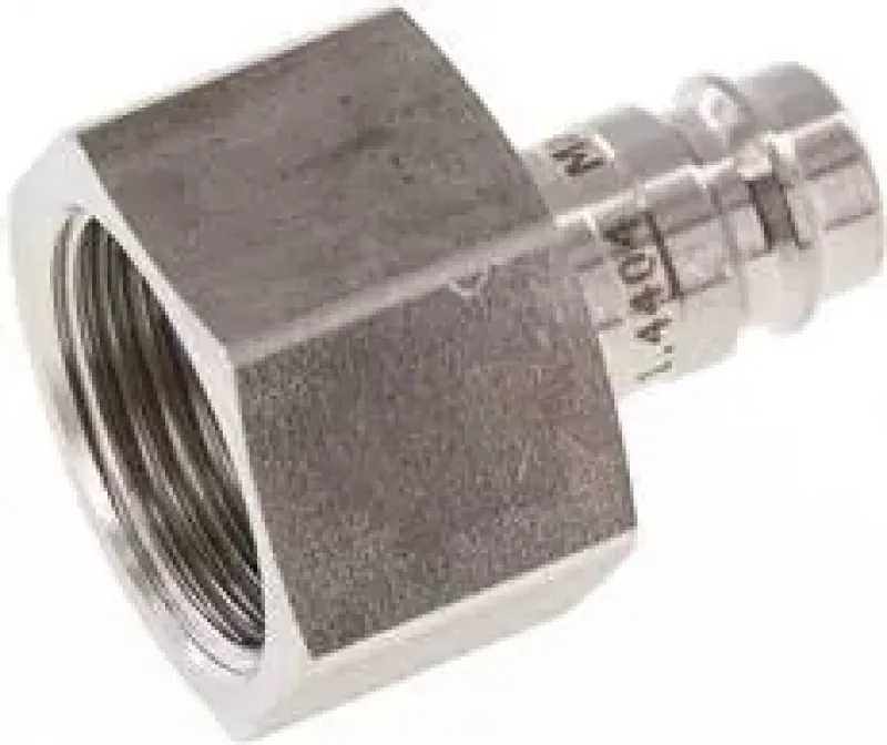 Kupplungsstecker mit Innengewinde, NW 10, Edelstahl 1.4404, verschiedene Größen