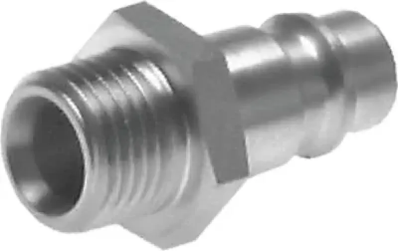 Kupplungsstecker NW 7,2 aus massivem Edelstahl 1.4305 mit Außengewinde