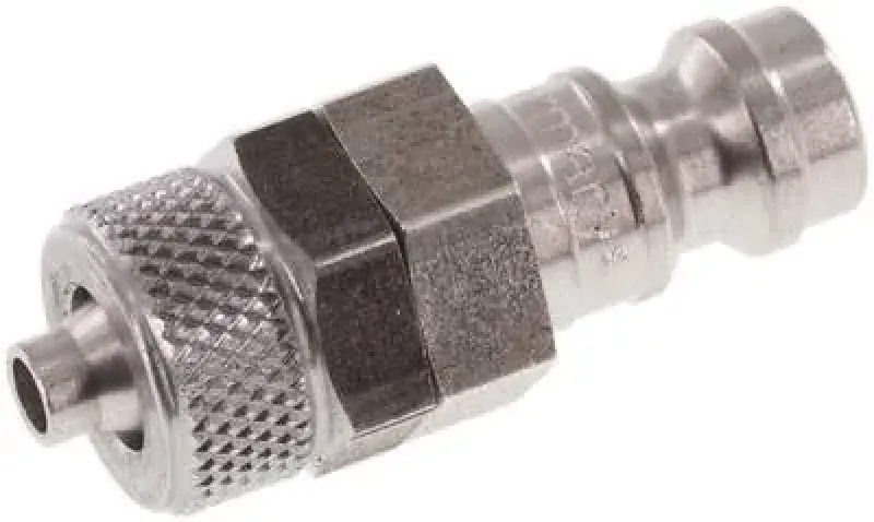 Kupplungsstecker NW 5 aus massivem Edelstahl 1.4305 mit Überwurfmutter