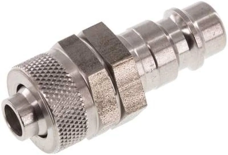 Kupplungsstecker NW 7,2 aus massivem Edelstahl 1.4305 mit Überwurfmutter