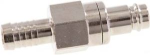 Kupplungsstecker mit Schlauchtülle, NW 10, Messing vernickelt, beidseitig absperrend, alle Größen von www.pneumatikshop-online.de