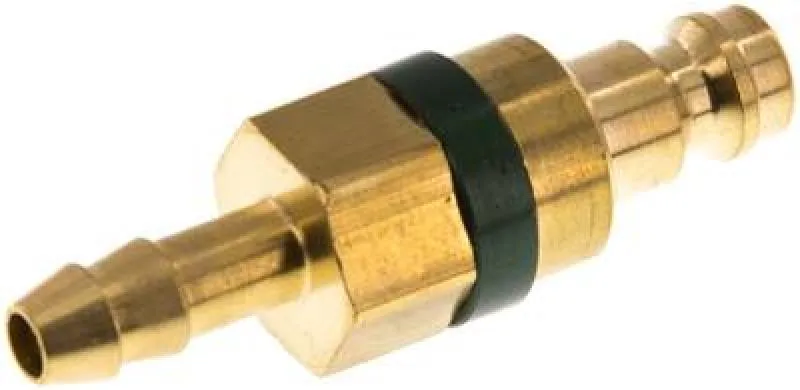 Kupplungsstecker mit Schlauchtülle, NW 5, Messing, mit grüner Farbmarkierung, alle Größen von www.pneumatikshop-online.de