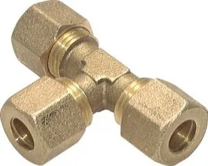 T-Verschraubungen, Messing, Klemmringverschraubung, alle Größen, Klemmring, Luft, Pneumatik, Rohr T-Verschraubungen, Messing, Klemmringverschraubung, alle Größen, Klemmring, Luft, Pneumatik, Rohr
