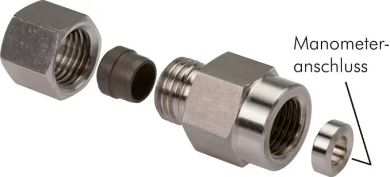 Manometerverschraubungen Anschlussverschraubung Rohr Stahl verzinkt alle Größen