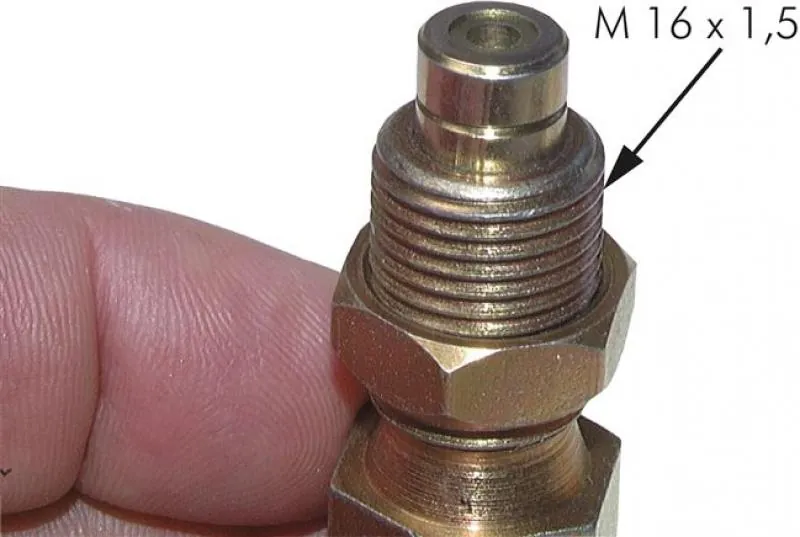 Detailansicht der M 16x1,5 Schraubkupplung und des Schneidring-Profils
