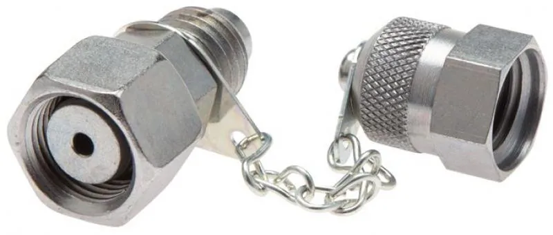 Messanschluss M 16x2 aus glänzend verzinktem Stahl mit 24°-Dichtkegel