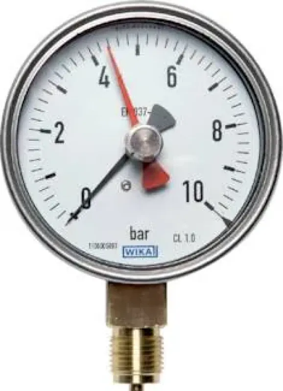 WIKA Präzisions-Manometer Ø 100 mm, Klasse 1.0, Anschluss unten, Original