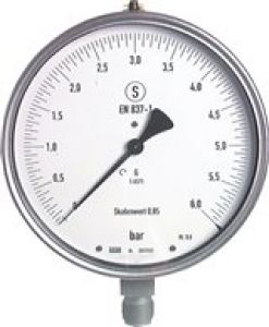 Feinmess-Sicherheitsmanometer senkrecht Ø 160 mm, Edelstahl, Klasse 0,6