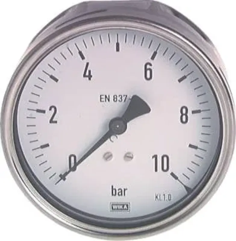 WIKA Präzisions-Manometer Ø 100 mm, Klasse 1.0 mit axialem Anschluss hinten