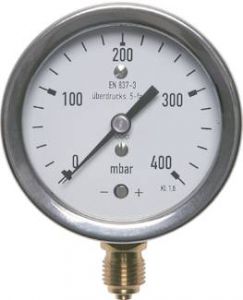 Manometer mit Kapselfeder, Ø 63, 100, 160 mm, Klasse 1.6