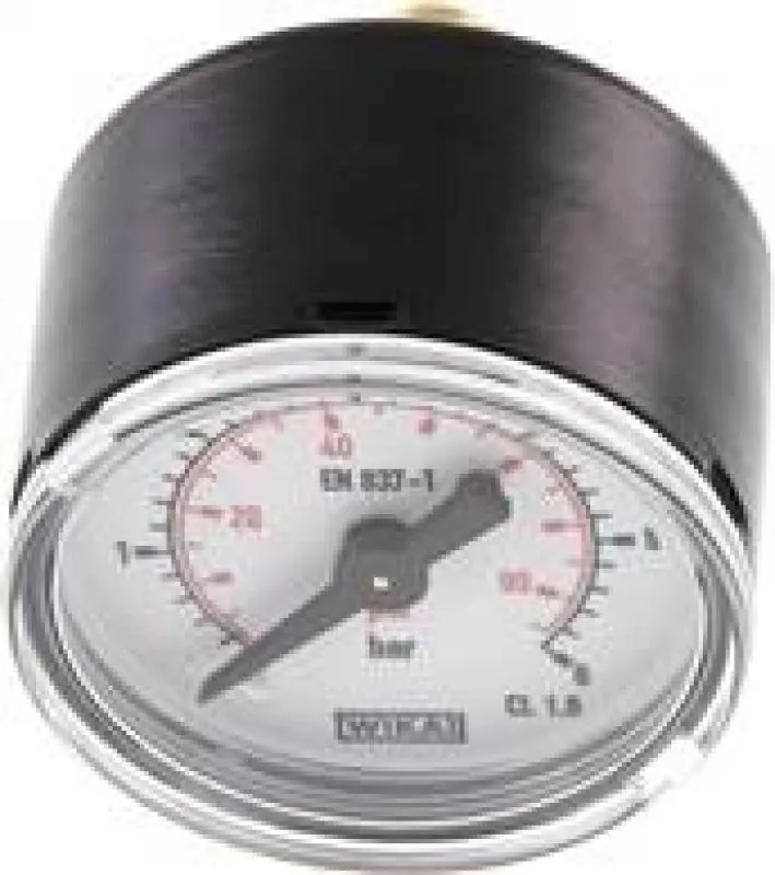 WIKA Standardmanometer Ø 40, 50, 63 mm, Anschluss hinten (axial), Klasse 1.6, Stahlgehäuse