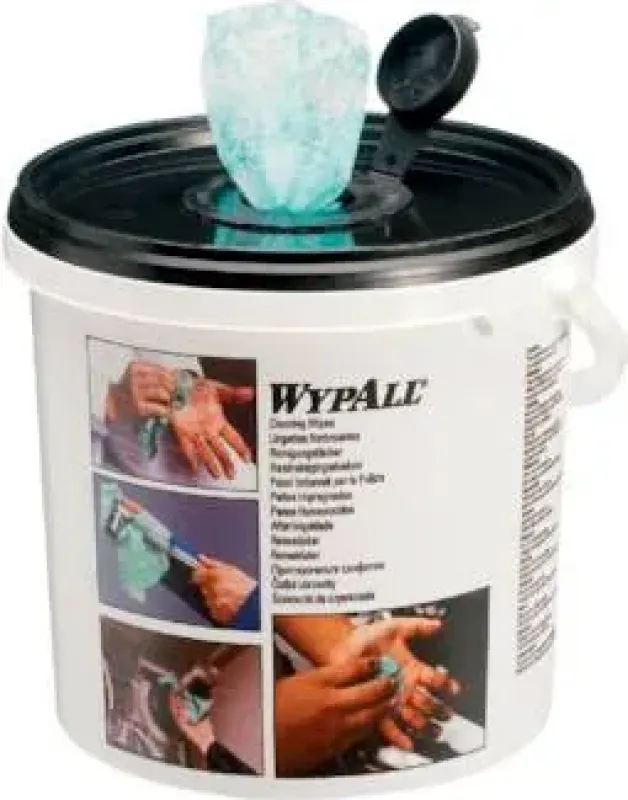 Packungen feuchter Reinigungstücher (Wypall®) Spendereimer