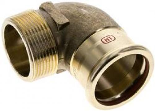 Winkel 90° mit Innenpressende & Außengewinde, Kupfer, alle Größen