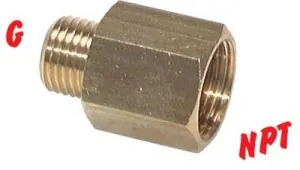 Reduziernippel Messing mit G-Gewinde / NPT-Gewinde, bis 16 bar