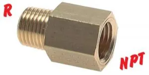 Reduziernippel Messing mit R-Gewinde / NPT-Gewinde, bis 16 bar