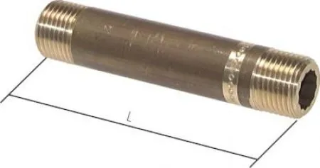 Rohrdoppelnippel Messing*, ähnlich EN 10241 (DIN 2982), bis 16 bar, Nippel, Verlängerung, alle Größen
