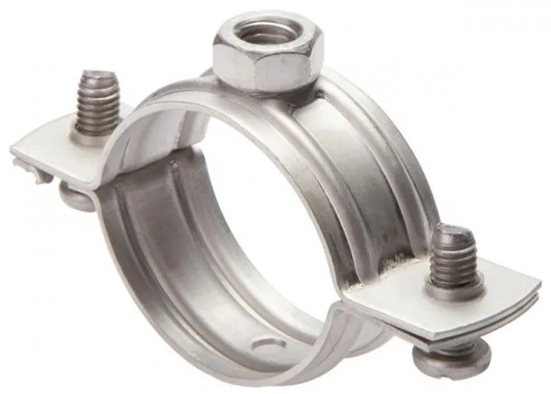Edelstahl Rohrschelle mit Gummiprofil für sichere Rohrbefestigung
