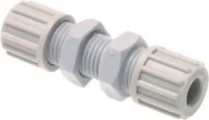 Gerade Schottverschraubungen, PP, Anschlussprinzip "1" für Schläuche (nicht für PTFE-Schläuche), Schlauchverbinder, Verbinder, Verschraubung, alle Größen