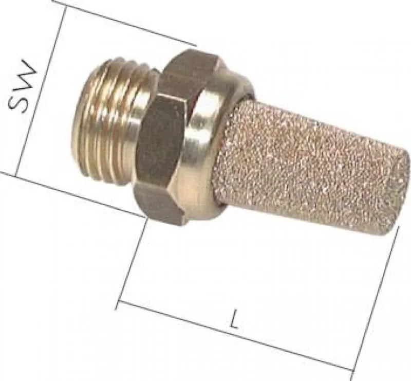 Schalldämpfer Sinterbronze – Messinggewinde, geräuscharm & langlebig, alle Größen