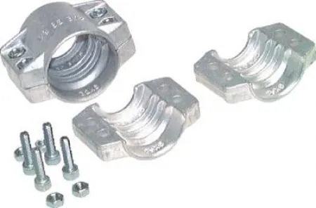 Klemmschalen 2-teilig, Abmessungen nach EN 14420-3 (DIN 2817), Aluminium, alle Größen, Schelle, Schlauchschelle, Schlauchklemme, Schraubschelle, Schraubklemme,Mehrbereichsschelle, Schlauchzubehör, IDEAL, ABA, NORMA