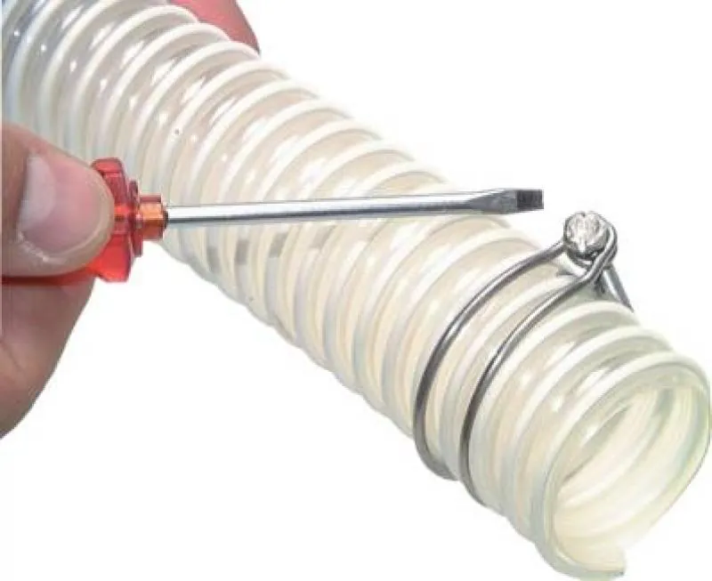 Anwendung Robuste Edelstahl Drahtschlauchschelle für Schläuche mit Spiraldrahteinlage