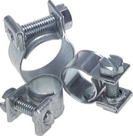 Spannbackenschellen (DIN 3017), Bandbreite 9 mm, Mini-Schlauchschelle, Stahl verzinkt (W1), verschiedene Größen, Schelle, Minischelle, Spannschelle