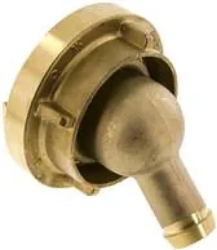 Massive Storz-Kupplung aus glänzendem Messing mit 50° abgewinkeltem, drehbarem Schlauchstutzen