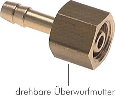 Schlauchtüllen mit Überwurfmutter, PN 16, Tülle, Schlauch, Messing, alle Größen