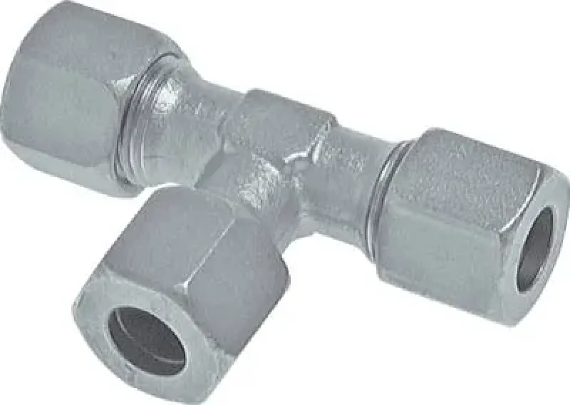 T-Schneidringverschraubung Stahl verzinkt ISO 8434-1 alle Größen