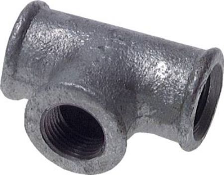T-​Stücke Temperguss verzinkt mit Innengewinde (gegossen) bis 25 bar, alle Größen von www.pneumatikshop-online.de