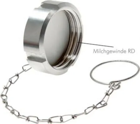 Blindmuttern 1.4404 oder 1.4301 für Gewindestutzen (Milchgewinde), DIN 11851, alle Größen