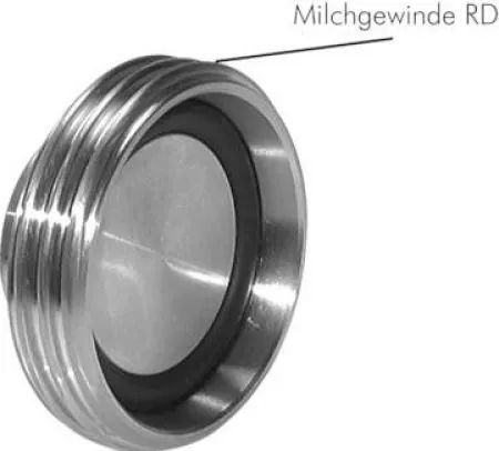 Blindgewindestutzen 1.4404 für Kegelstutzen (Milchgewinde), DIN 11851, alle Größen