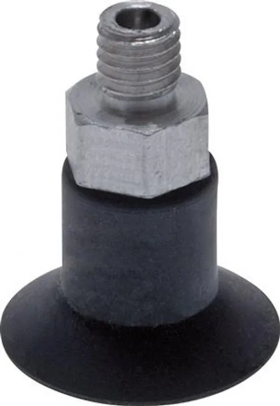 Detailaufnahme eines kleinen Flachsaugers (z. B. Ø 8 mm) in schwarzer NBR-Ausführung