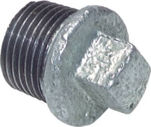 Verschlussstopfen Temperguss verzinkt mit Außenvierkant und konischem Gewinde bis 25 bar, alle Größen von www.pneumatikshop-online.de