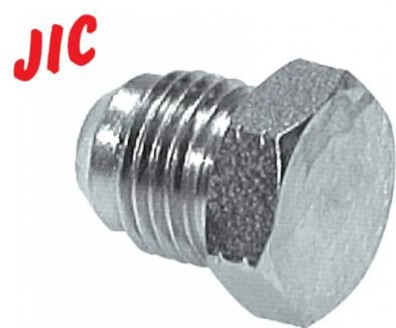Verschlussschraube Stahl verzinkt mit JIC-Gewinde (UNF) und 37° Dichtkegel (bis 310 bar)