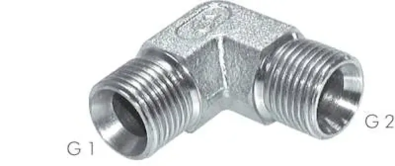 Hochdruck-90 Grad Winkel aus verzinktem Stahl mit 60 Grad Dichtkegel