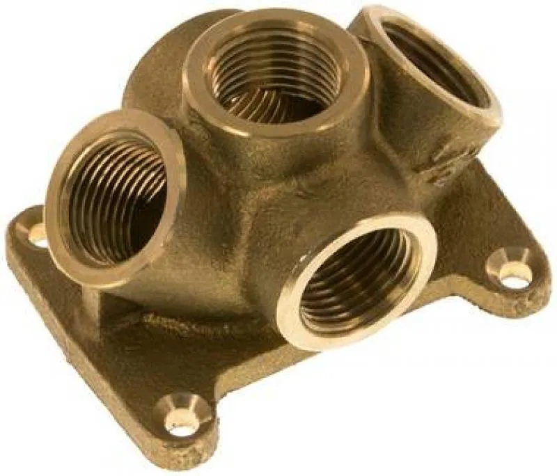 5-fach Wanddose aus Messing mit G 1/2" Innengewinden für Industrie und Handwerk